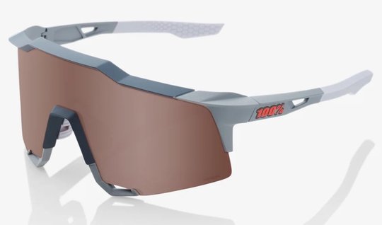 Окуляри Ride 100% SPEEDCRAFT - Soft Tact Stone Grey - HiPER Crimson Silver Mirror Lens, Mirror Lens, Mirror Lens