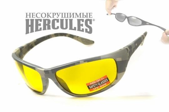 Очки защитные открытые Global Vision Hercules-6 Digital Camo (yellow) желтые