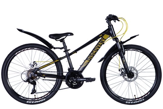 Купити Велосипед AL 24" Discovery QUBE AM DD рама-2024 (чорно-жовтий (м)) з доставкою по Україні