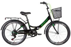 Купити Велосипед 24 SMART с корзиной, трещотка 2022 (черно-зеленый ) з доставкою по Україні