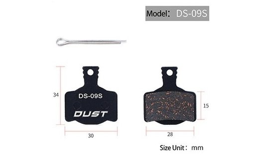 Колодки гальмівні напівметал DUST DS-09S MAGURA MT2, MT4, MT6, MT8