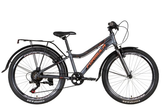 Купити Велосипед підлітковий 24" Formula ACID Vbr рама-12" сіро-оранжевий з багажником та крилом 2022 з доставкою по Україні