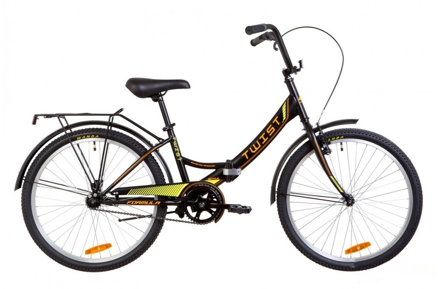 Купить Велосипед сложен 24" Formula Twist (Smart) ST с фонарем 2021, черно-серый с оранжевым с доставкой по Украине