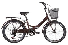 Купити Велосипед 24 SMART с корзиной, трещотка 2022 (коричневый) з доставкою по Україні