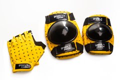 Купити Захист для дітей Green Cycle FLASH наколінники, налокітники, рукавички, жовто-чорний з доставкою по Україні