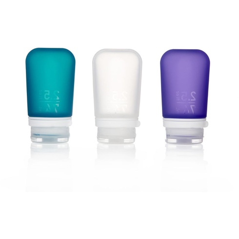 Набор силиконовых бутылочек Humangear GoToob + 3 Pack Medium Clear Purple Teal (білий, фіолетовий, зелений)