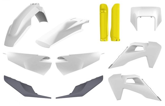 Пластик Polisport ENDURO kit - Husqvarna (20-) (White/Yellow), Husqvarna