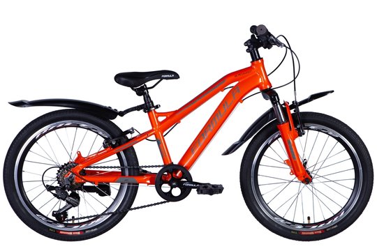 Купити Велосипед AL 20" Formula BLACKWOOD AM Vbr рама-" малиновий з крилом Pl 2024 (помаранчевий) з доставкою по Україні