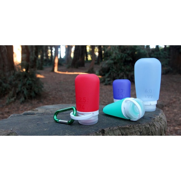 Набір силіконових пляшечок Humangear GoToob + 3 Pack Medium Clear Purple Teal (білий, фіолетовий, зелений)
