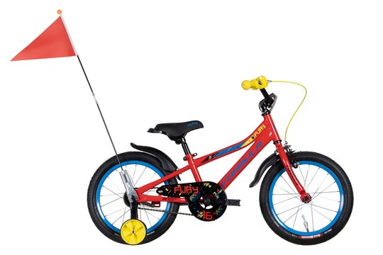 Купити Велосипед ST 16" Formula FURY рама-8,5" червоний з жовтим та синім з крилом Pl 2022 з доставкою по Україні