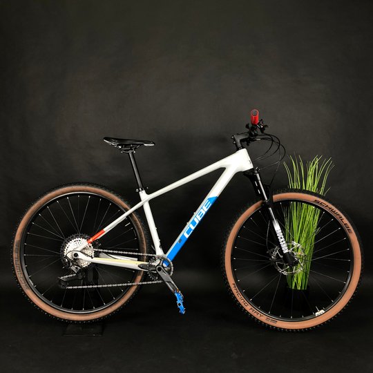 Купити Велосипед вживаний 29" Cube Reaction PRO carbon M рама, сіро-помаранчево-блакитний з доставкою по Україні