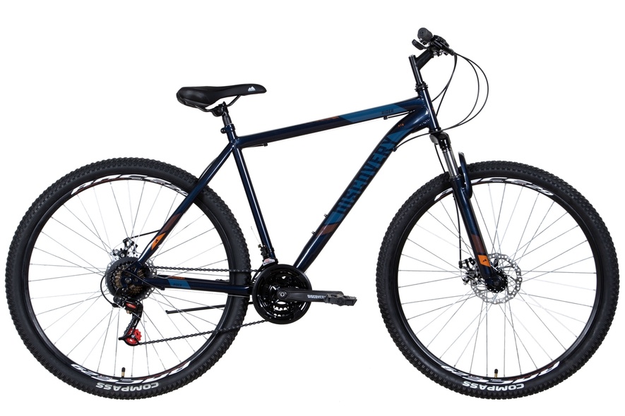 Купить Велосипед ST 29" Discovery RIDER AM DD рама- 2022 (темно-синий с оранжевым) с доставкой по Украине