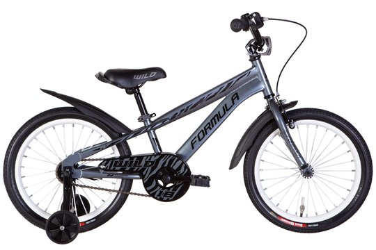 Купити Велосипед дитячий 18" Formula WILD 2022 сірий із чорним з доставкою по Україні