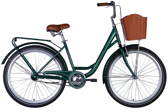 Купити Велосипед 26" Dorozhnik CRYSTAL 2024 (темно-зелений з сірим) з доставкою по Україні
