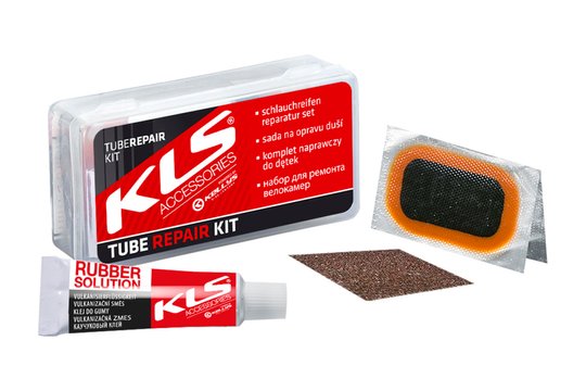 Купити Набір для заклейки камери KLS Repair kit клей / латки / наждак / пластиковий бокс з доставкою по Україні