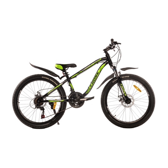 Купить Велосипед Cross RIDER 24" 12" Чорний-Зелений с доставкой по Украине