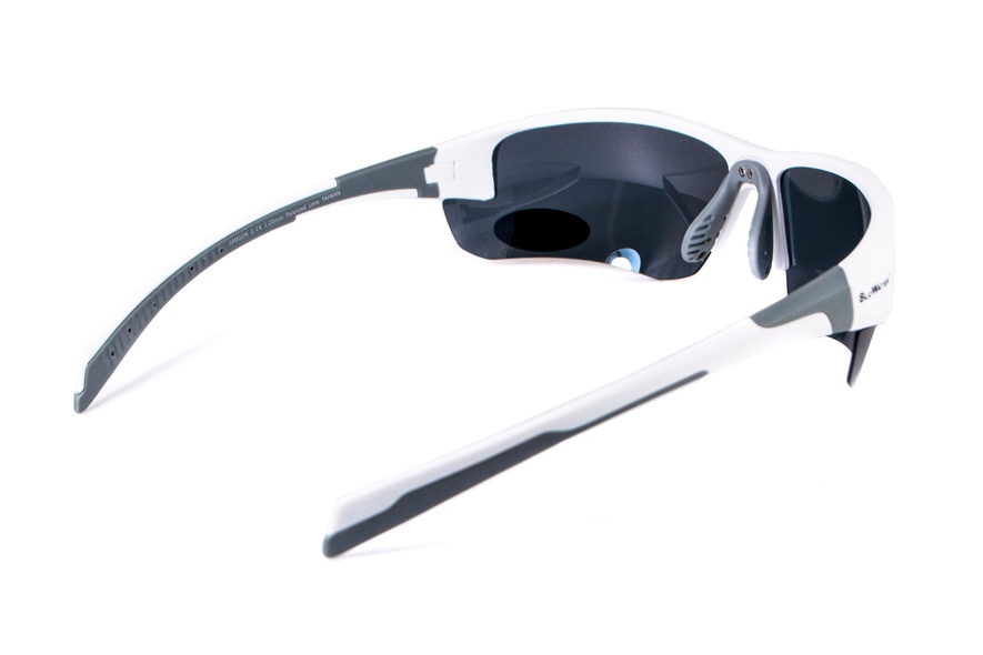 Очки BluWater Samson-3 White Polarized (gray), серые в белой оправе