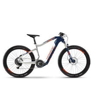 Купить Электровелосипед HAIBIKE XDURO AllTrail 5.0 Carbon FLYON i630Wh 11 s. NX 27.5", рама L, сине-бело-оранжевый, 2020 с доставкой по Украине