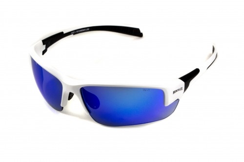 Очки защитные открытые Global Vision Hercules-7 White (G-Tech™ blue) синие зеркальные