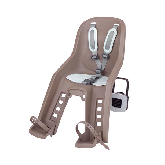 Купить Дитяче крісло переднє POLISPORT Bubbly Mini Plus FF на підсідельну трубу, 9-15 кг, коричневе с доставкой по Украине