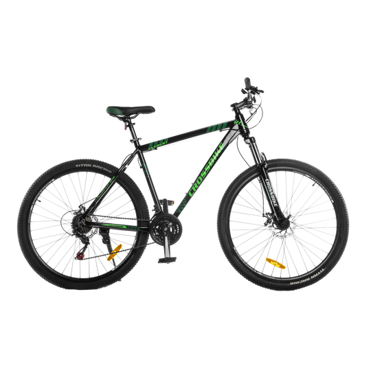 Купити Велосипед CrossBike Everest 29" 21" Чорний-Зелений з доставкою по Україні