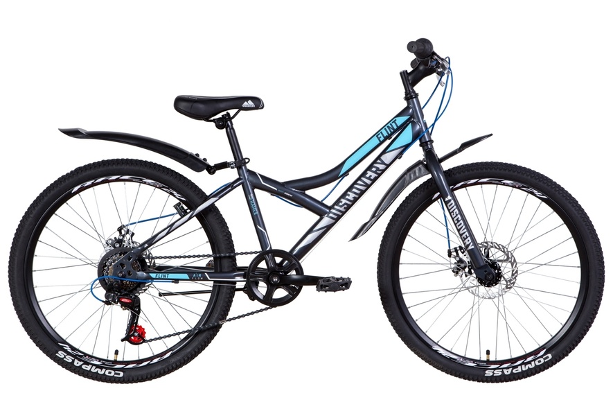 Купити Велосипед підлітковий 24" Discovery Flint DD 2021, сіро-блакитний з доставкою по Україні