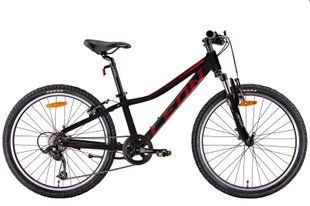 Купити Велосипед 24" Leon JUNIOR AM Vbr 2022 чорний з червоним м 135-150 см з доставкою по Україні