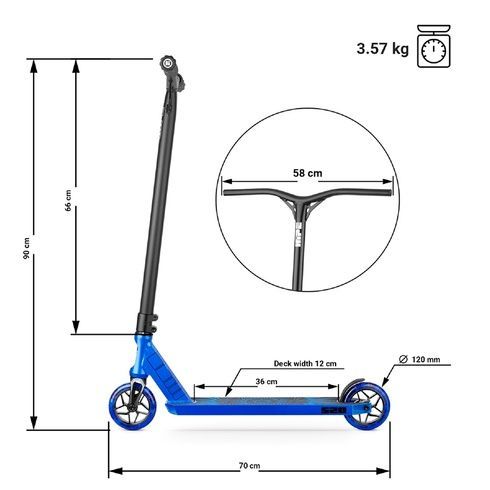 Самокат трюковый Hipe S20 Black/Blue