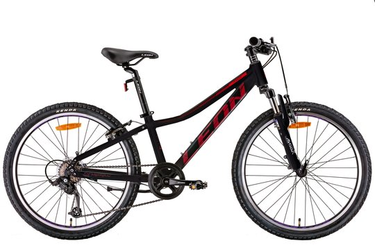 Купити Велосипед 24" Leon JUNIOR AM Vbr 2022 чорний з червоним м з доставкою по Україні
