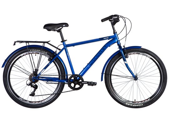 Купити Велосипед ST 26" Discovery PRESTIGE MAN Vbr рама-" з багажником задн St з крилом St 2024 (синій) з доставкою по Україні