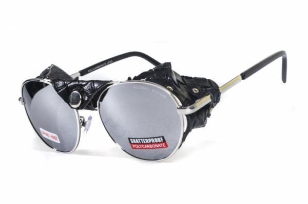 Окуляри захисні Global Vision Aviator-5 (silver mirror) дзеркальні сірі зі знімним ущільнювачем