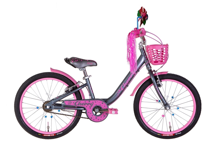 Купить Велосипед детский 20" Formula Cherry ST 2022, с крылом и корзиной, темно-серый с сиреневым. с доставкой по Украине