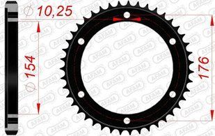 Зірка AFAM 530 Steel Chainwheel - Honda (Black), 43z