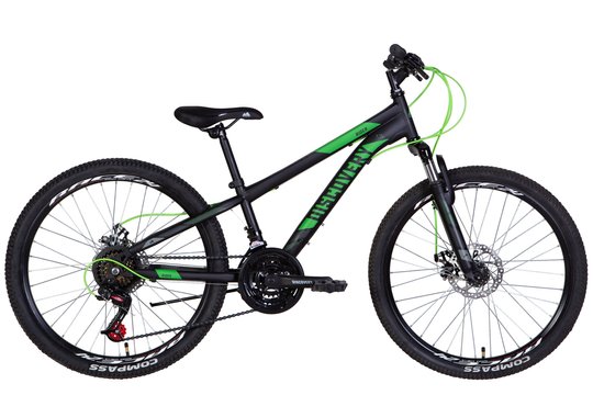 Купити Велосипед 24" Discovery RIDER AM DD 2022 чорно-зелений м з доставкою по Україні