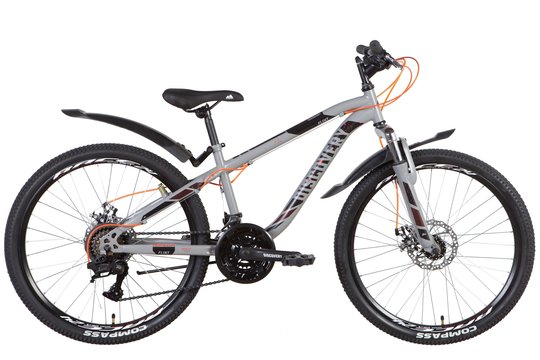 Купити Велосипед 24" Discovery FLINT AM DD 2022 (світло-сірий з чорним (м)) з доставкою по Україні