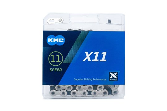 Купити Ланцюг 11 ск. 118зв. silver/black KMC X11 із замком NEW BOX з доставкою по Україні