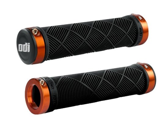 Купити Грипси ODI Cross Trainer MTB Lock-On Bonus Pack Black w/Orange Clamps, чорні з помаранчевими замками з доставкою по Україні