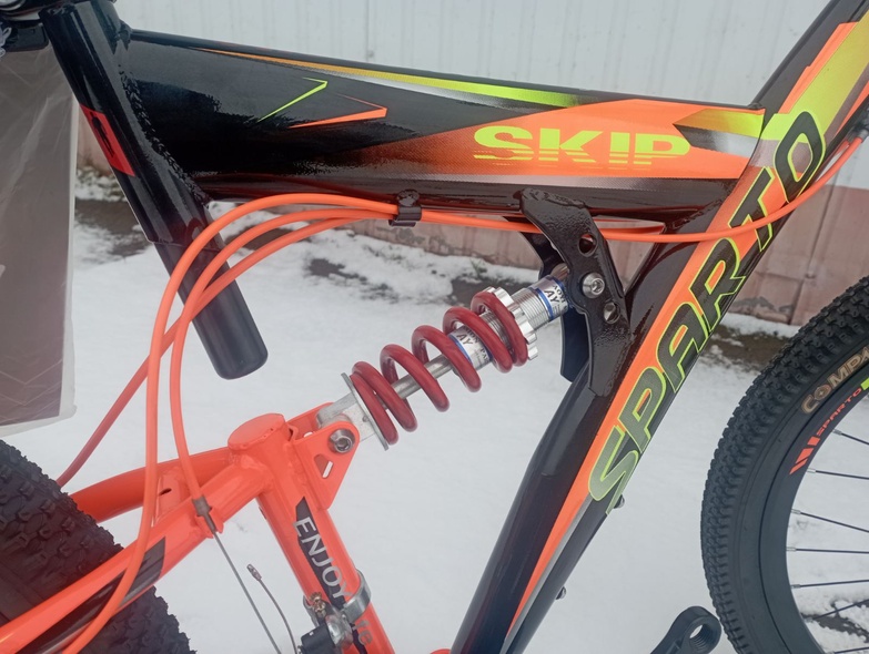 Купити Велосипед двопідвісний 26" Sparto Skip ST 2AM DD 18" рама 2020, чорно-помаранчевий з доставкою по Україні