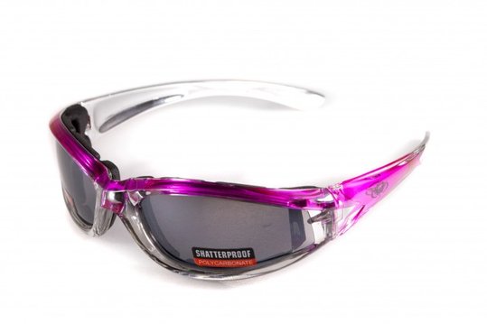 Очки защитные с уплотнителем Global Vision FlashPoint Pink-Silver (silver mirror) зеркальные серые