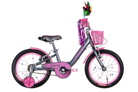 Купити Велосипед 16" Formula CHERRY 2022 Розмір 8.5" темно-сірий з рожевим з доставкою по Україні