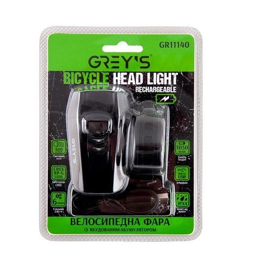 Купить Ліхтарик на велосипед Grey's GR11140 LED 1xCree XP-G с доставкой по Украине